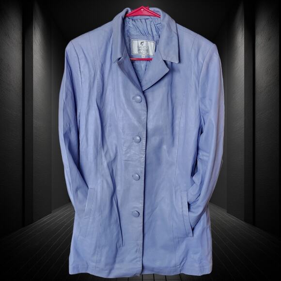 Blazer Coat Jacket From David 2 Leather Factory Periwinkle Color Size 12 / 46 - Picture 3 of 8